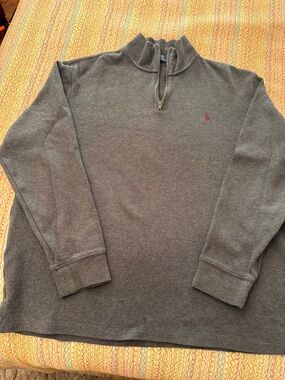 Polo Ralph Lauren Gray Estate Rib Quarter-Zip Pullover Sweater Size XL